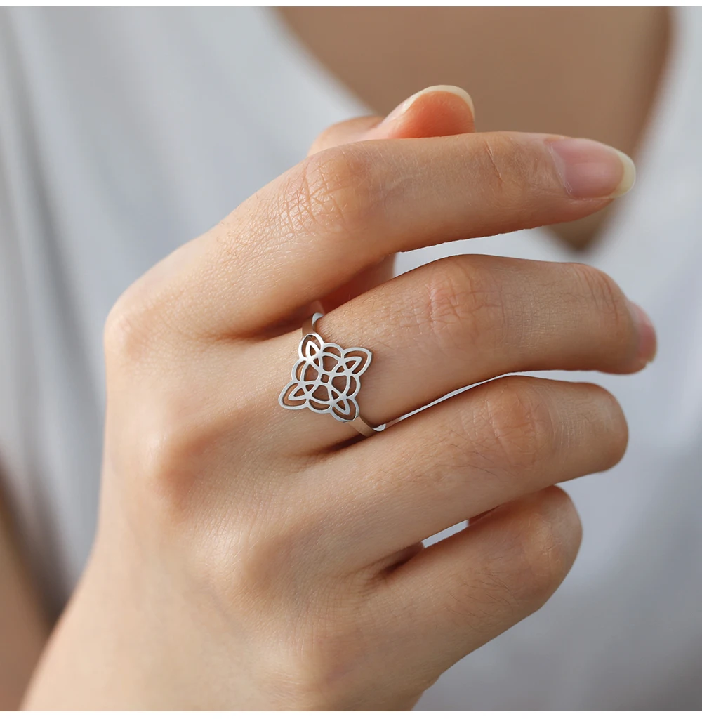 zeit Hexenknoten Verstellbare Ringe Männer Frauen Edelstahl Hexerei Wicca Fingerringe Amulett Schmuck Geschenk ﻿ – Detail 9