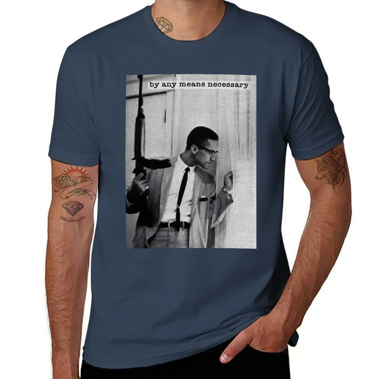

Malcolm by any means necessary T-Shirt Street Style Casual Tee Shirt