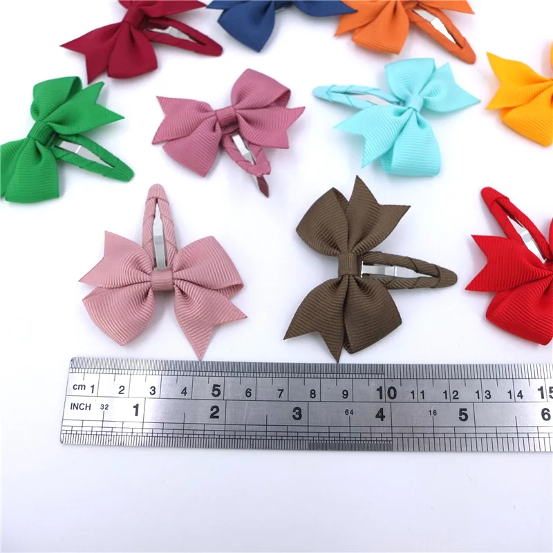 120pc/lot New 2inch Baby Girls Grosgrain Ribbon Bow Hair Clip Kids Ribbon Hair Bow Hair pins Fully Lined Bow Hair Clip Barrettes