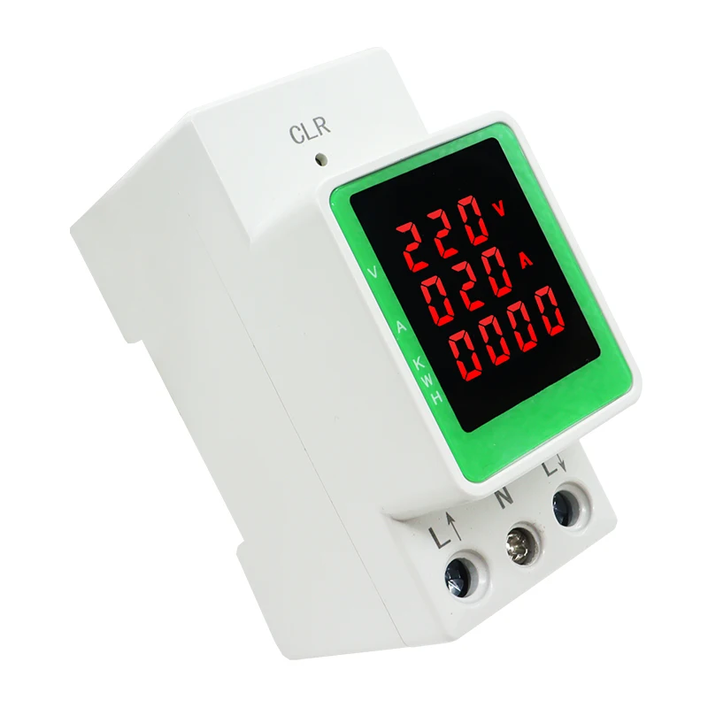 Led Ampèremeter V A Kwh 100a Huidige Spanning Din Rail Elektriciteitsmeter Wattmeter 220V Digitale 99999.9kwh