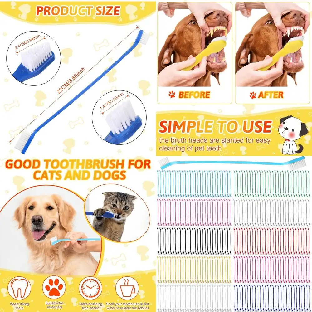 

300-Piece Dual-Edge Dog Toothbrush Set for Puppy and Adult Teeth Cleaning, Suitable for Small and Large Dogs and Cats