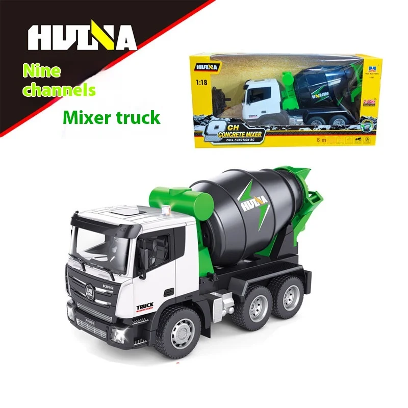 Huina 1:18 Nine Channel 1557 Remote Control Mixing Truck Engineering Vehicle Electric Remote Control Toy Engineering Vehicle Mod