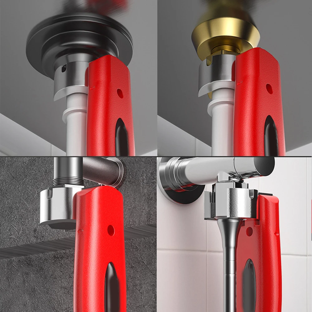 

Adjustable Double-Headed Wrench Multifunctional Bath Wrench Water Pipe Spanner for Bathroom Repair Disassembly/Assembly Tasks