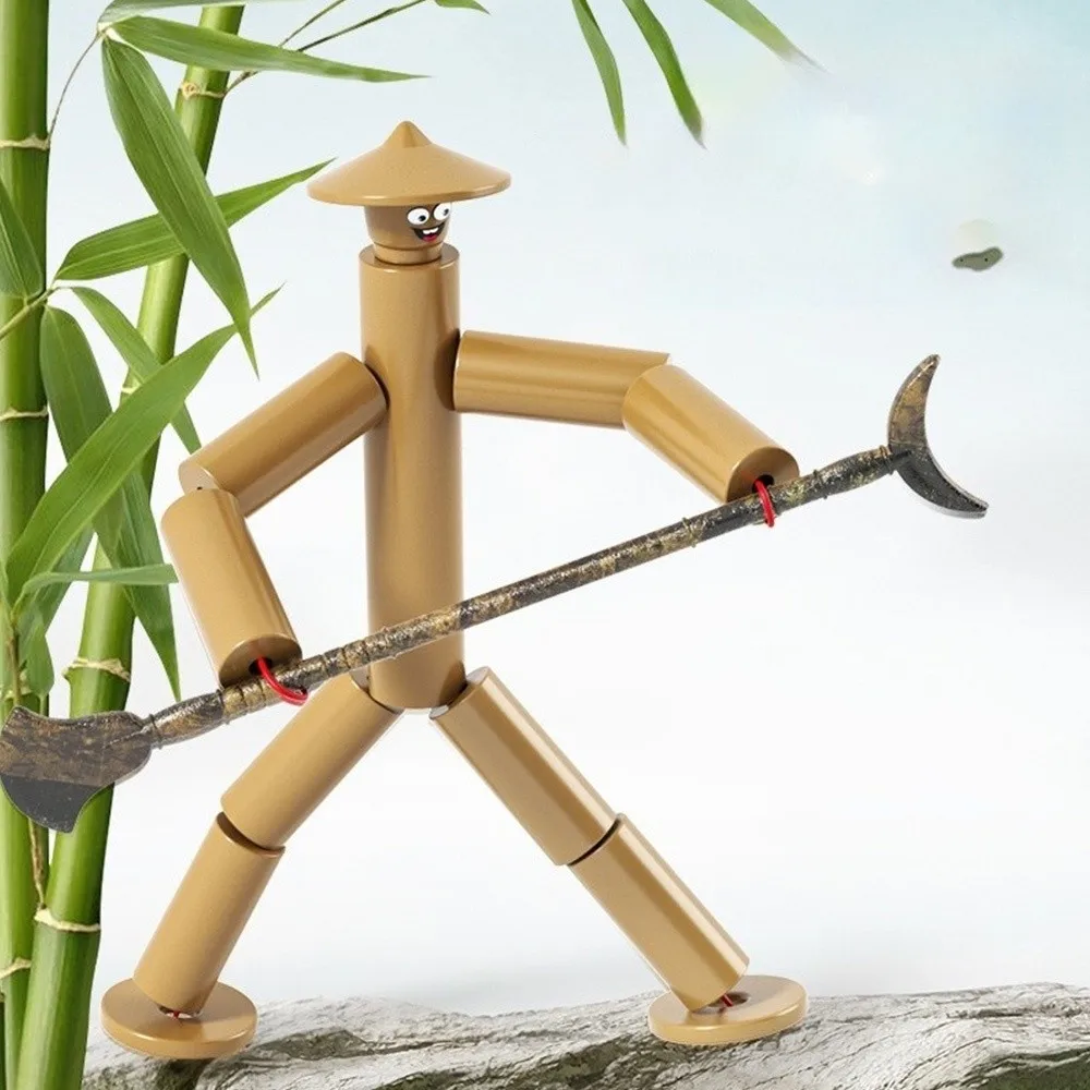 Battle Bamboo Man Battle Spielzeug für zwei Spieler, Eltern-Kind-Spiele, Materialien, Tasche, Battle-Brettspiel, Anti-Stress, handgefertigtes interaktives Spielzeug