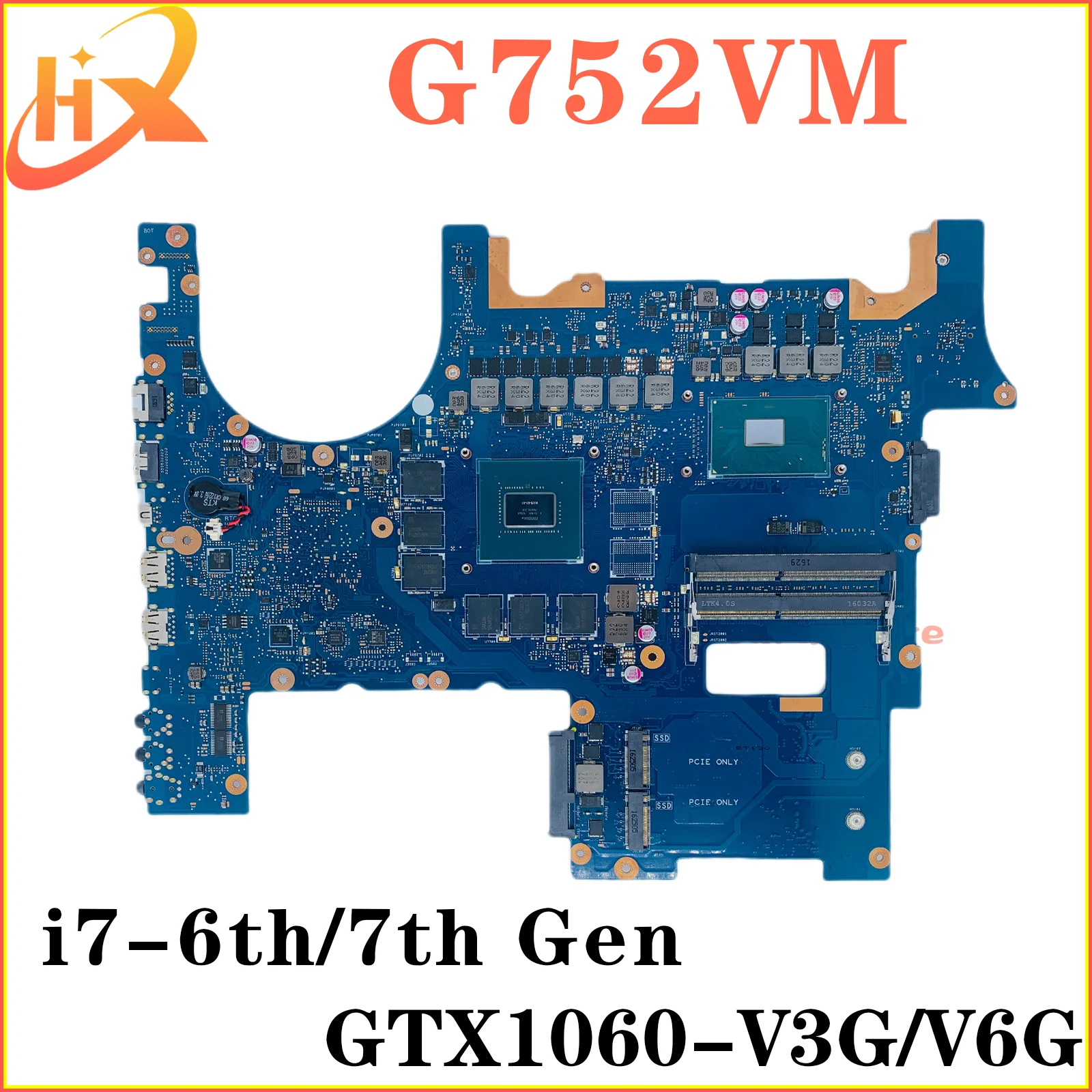 Placa-mãe g752v para asus g752vs g752vsk g752vm, placa-mãe para laptop i7 6a/7a geração gtx1060/v6g gtx1070/v8g