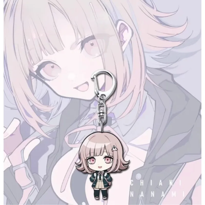 Kawaii Kneel Sitting Nanami Chiaki Character Peripherals High Quality HD Pattern Design Anime Keychain Eye Catching Chic Jewelry