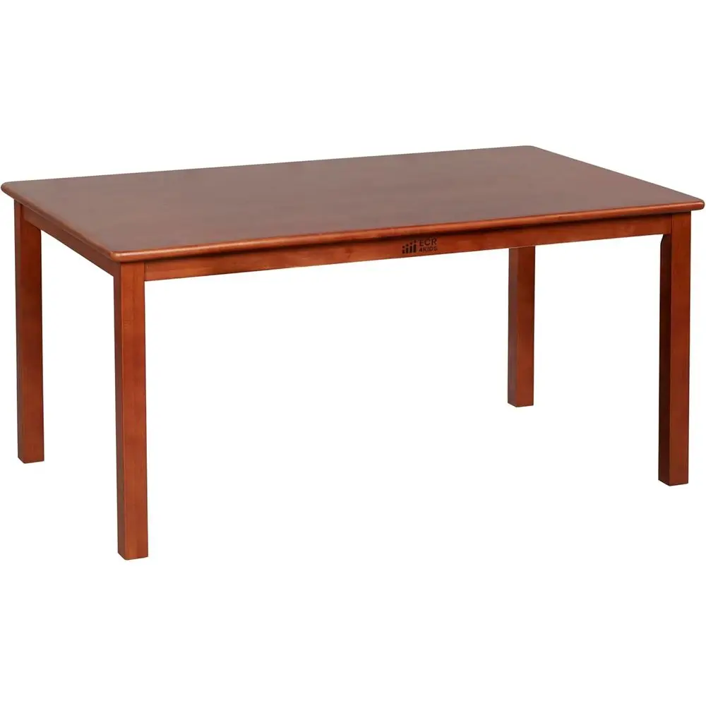 

30x48 Inch Rectangular Hardwood Table with 22 Inch Legs, Kids Furniture, in Walnut Finish
