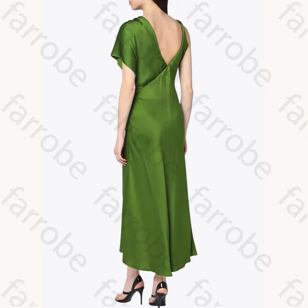 فستان ميدي أنيق غير متماثل مخصص على شكل حرف A فساتين سهرة رسمية رائعة عالية الجودة للحفلات الراقصة للنساء