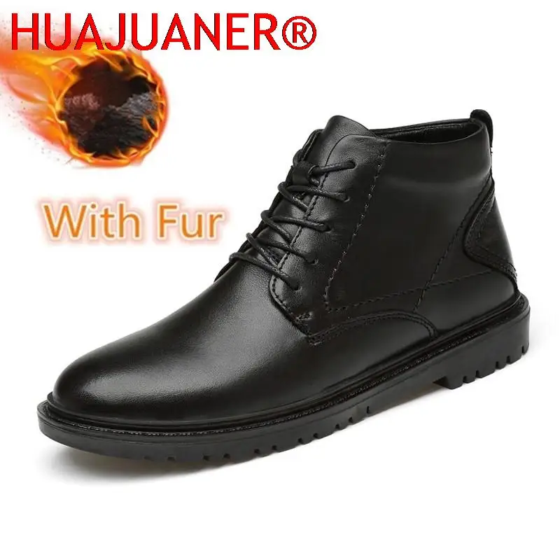 New Luxury Men Boots Italy Designer Business Shoes Winter Ankle Boots Genuine Leather Handmade Mens Oxfords Warm Snow Boot 38-48