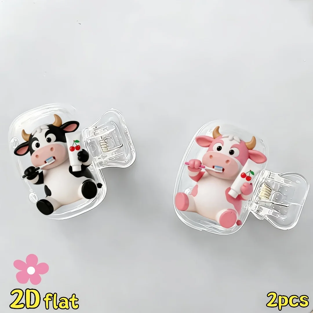 2pcs Cow Toothbrush Holder Tra - огляд і ціна Home Essentials Bathroom Storage