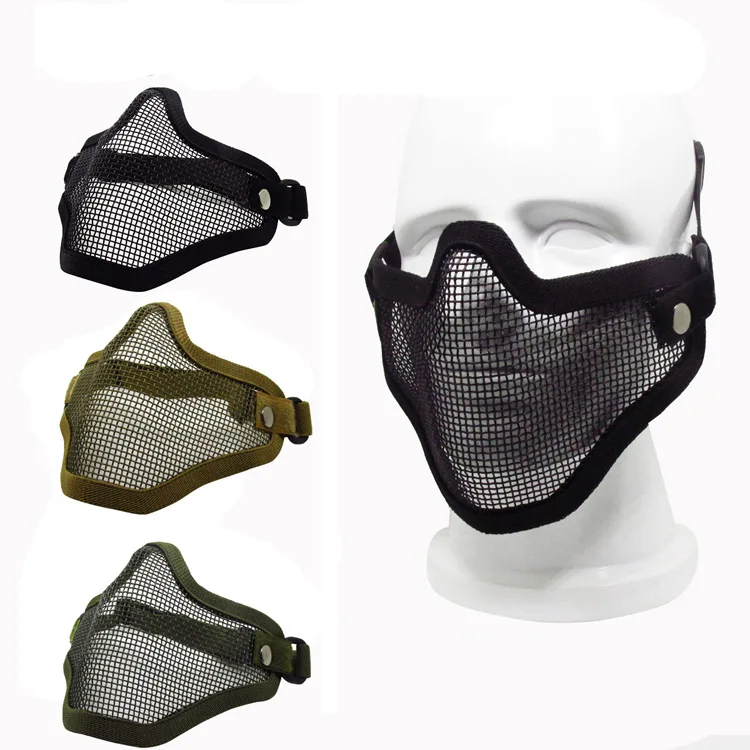 Outdoor Hunting Strike Metal Mesh Camouflage Protective Tactical Airsoft Army Mask 4 Colors Sports Safety