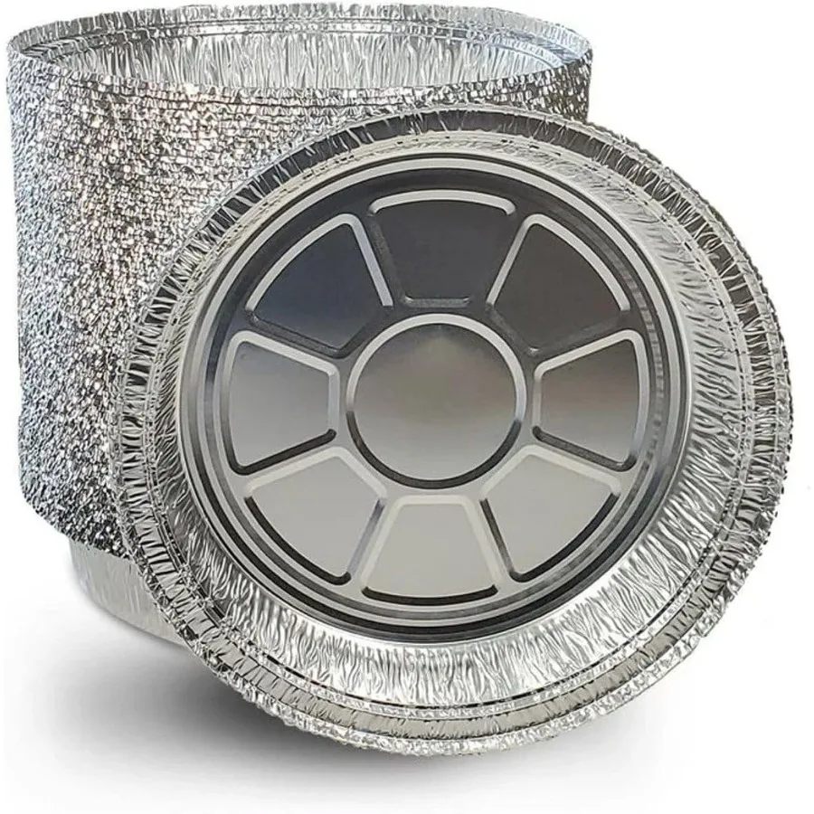 

Round aluminum foil pans Disposable Tray Containers for Storing, Baking, Meal Prep & Reheating | Freezer & Oven Safe, Recyclable