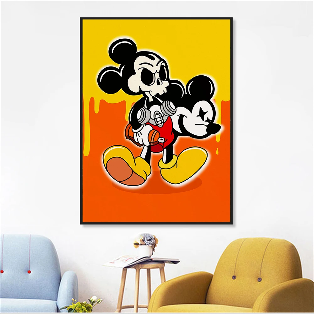 

Disney Mickey Halloween Wall Art Colorful Canvas Painting Prints Poster Decor Living Room Home Wall Halloween Decoration Gifts