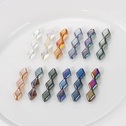 20pcs/lot 15mm Czech Glass Bicone Beads Electroplated Color Rhombic Crystal Beads Handmade Diy Crafts Pendant Rings Accessories