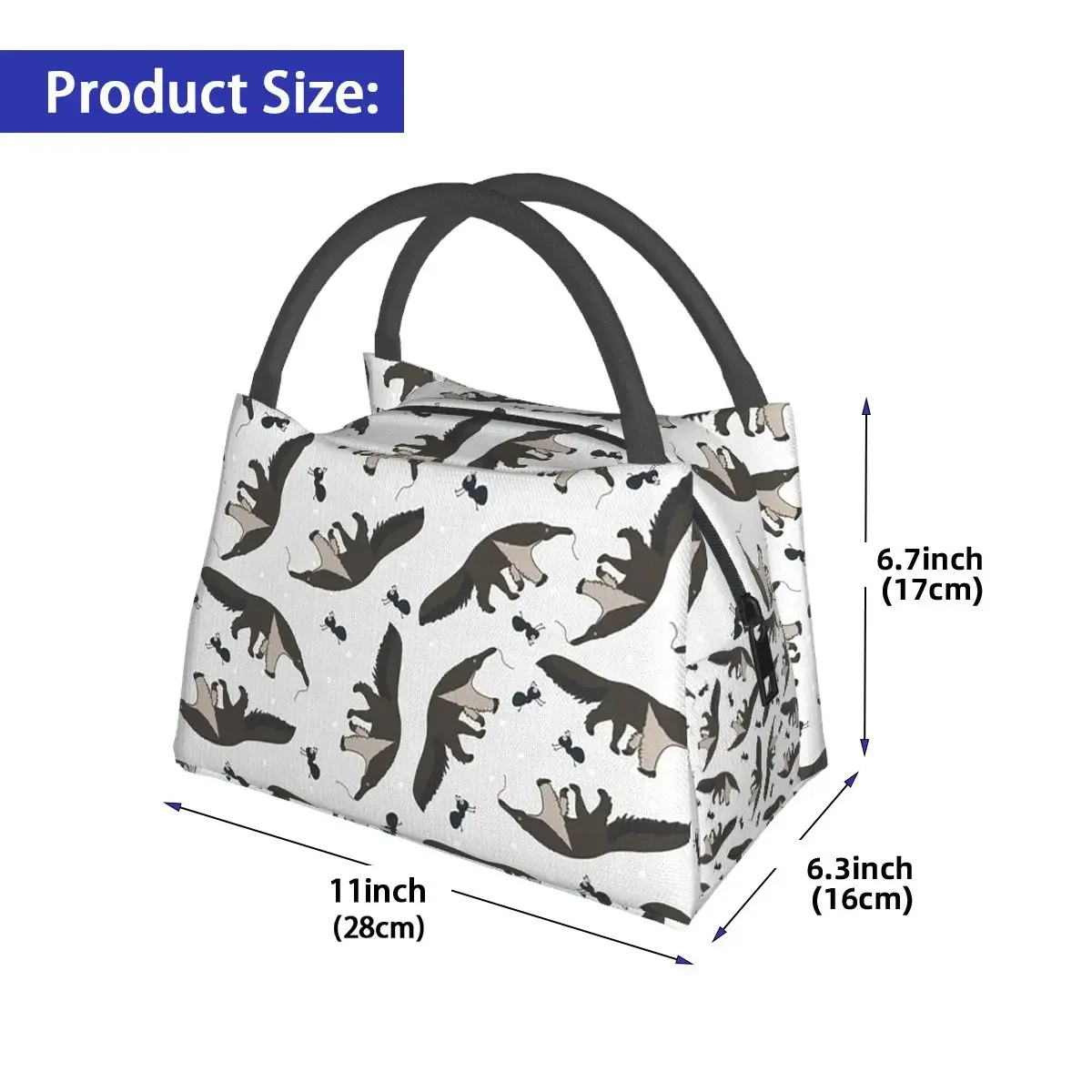 العملاق النمل والنمل في جميع أنحاء نمط أكياس الغداء معزول بينتو صندوق مانعة للتسرب حقيبة الغداء أكياس نزهة حقيبة حرارية برودة