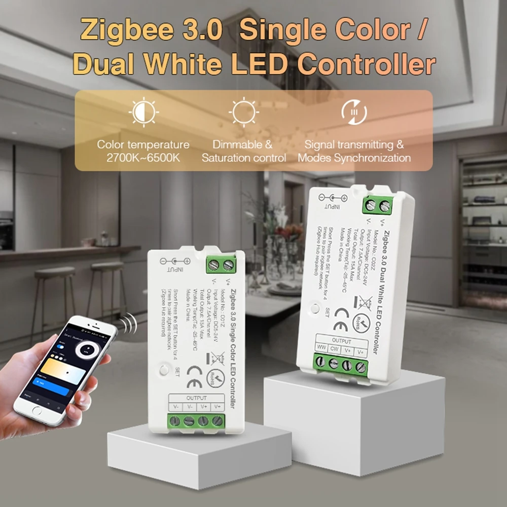 Imagem -04 - Diodo Emissor de Luz Rgbw Rgbcct de Tuya Zigbee Conduziu o Apoio Esperto do Controlador da Tira do Diodo Emissor de Luz do Rgb do Controlador Alexa Google 5ch Cob Conduziu a Luz de Tira o