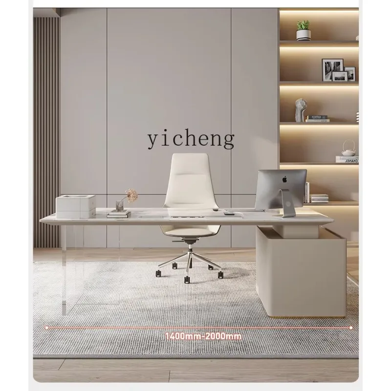 Rock Slab Desk Modern Simple Study Writing Desk Light Luxury Strip Worktable Acrylic Suspended Desk