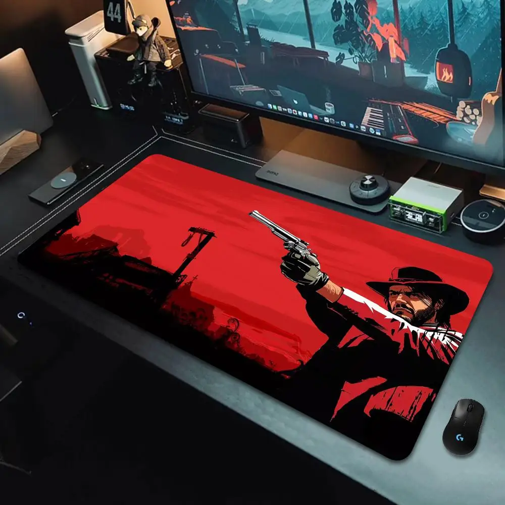 Teclado do jogo Red Dead Redemption 2 Borracha Mousepad para menina, bonito Anime Mouse Pad, tapete de mesa antiderrapante, acessórios fofos para