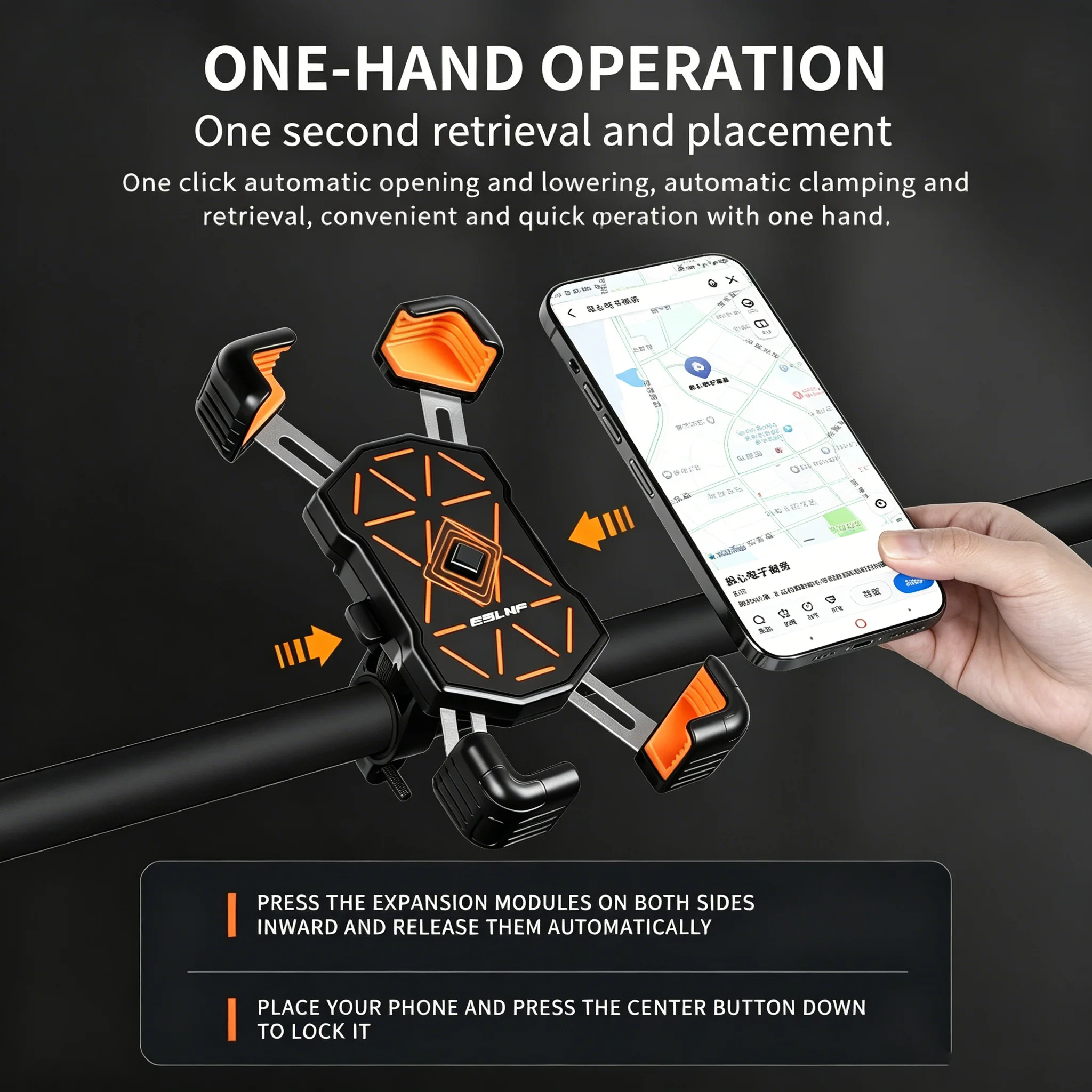 Universal Bike Phone Holder 360° View Bicycle Phone Holder 4.5-7.2inch Mobile Phone Stand Shockproof Motorcycle Phone Bracket