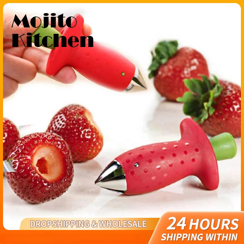 

Strawberry Slicer Cutter Strawberry Corer Strawberry Huller Fruit Leaf Stem Remover Salad Cake Tools Kitchen Gadget Accessories