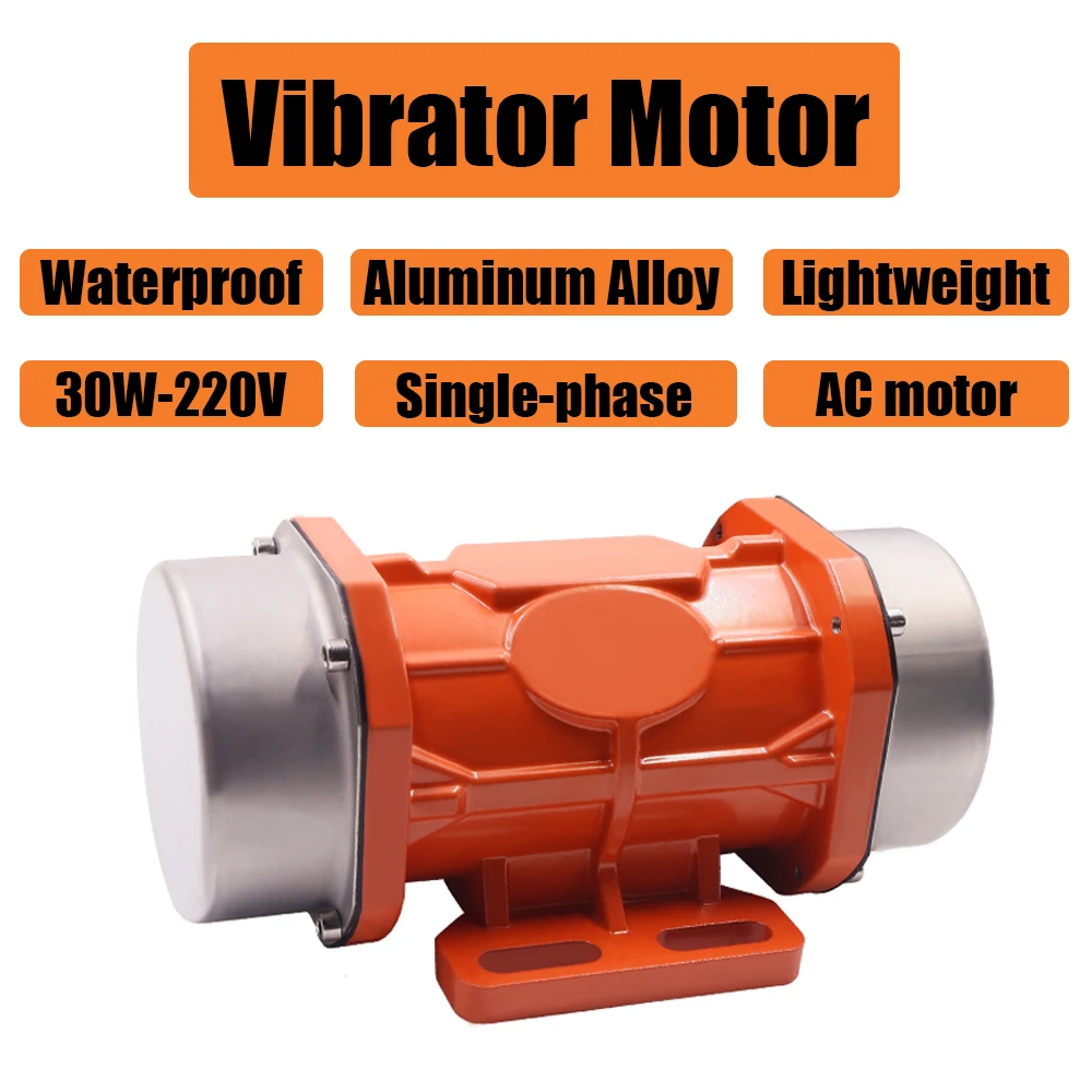 30W Concrete Vibrator Motor 220V AC Single Phase Vibrating Motor Aluminum Alloy Case for Grain Sorting, Sand and Gravel Screene