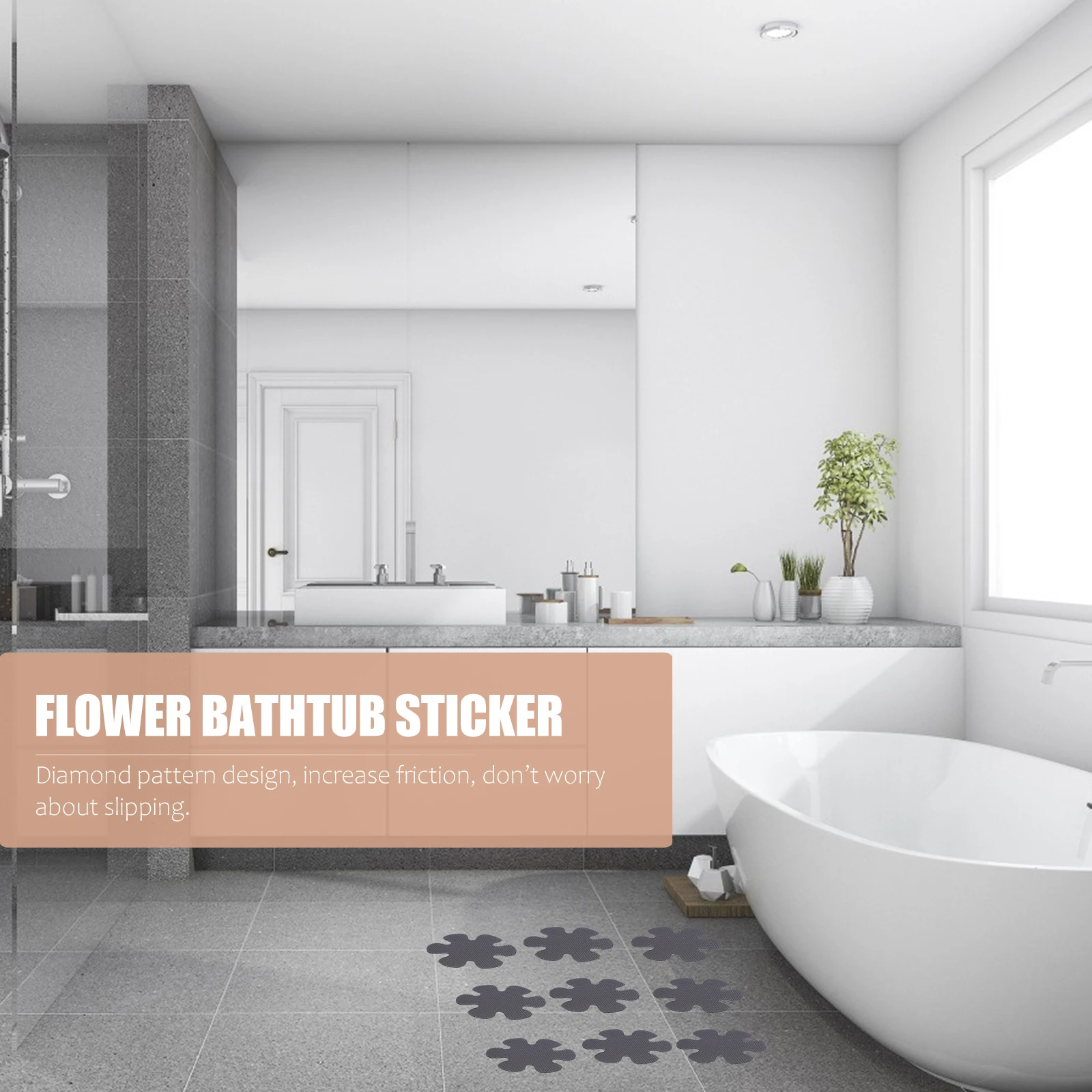 

20 Pcs Non-slip Stickers Bathtub Shower Floor Flower Adult for Decals Anti-slip