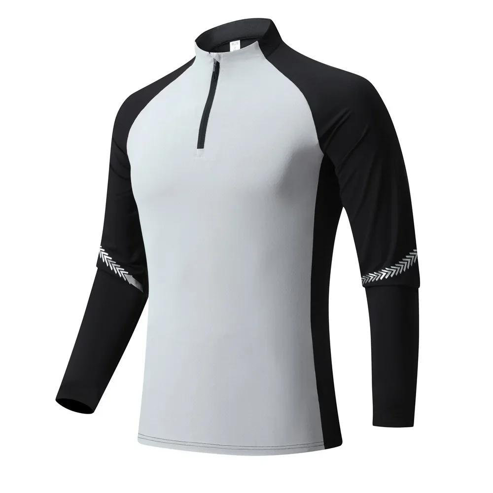 Sudaderas de alta elasticidad para hombre, camisa cálida de manga larga para correr al aire libre, chaqueta informal para Fitness, camiseta para correr, camisetas de Fitness