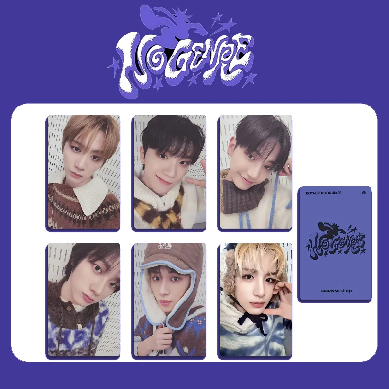 

6Pcs/Set KPOP Boynextdoor NO GENRE Album Photocards Leehan Jaehyun Taesan Woonhak WVS Ver Selfie Cards Fans Collectible Postcard