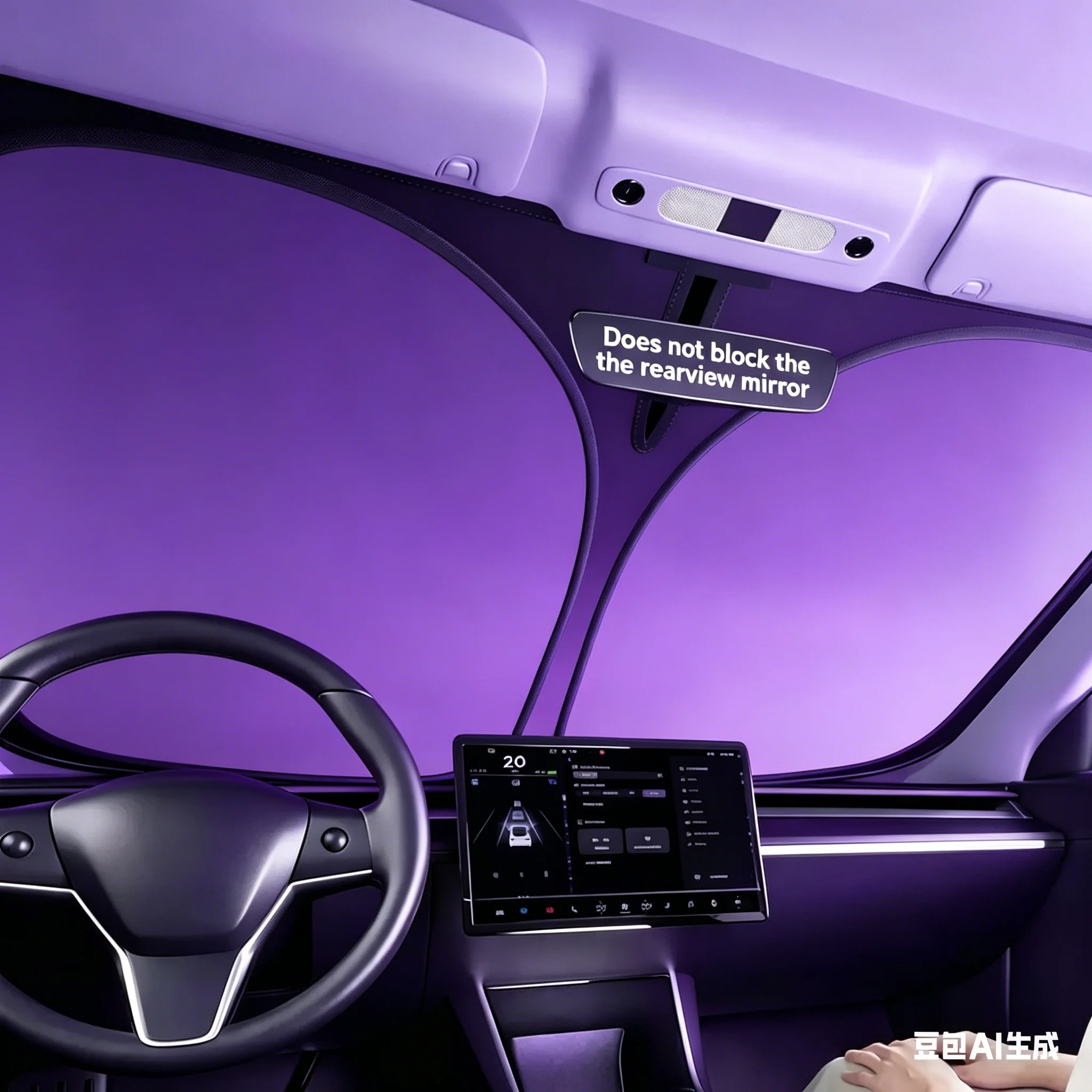Car Front Windshield Sunshade Silver Titanium Material, Heat Insulation Anti-Sun Glare Summer Vehicle Protector