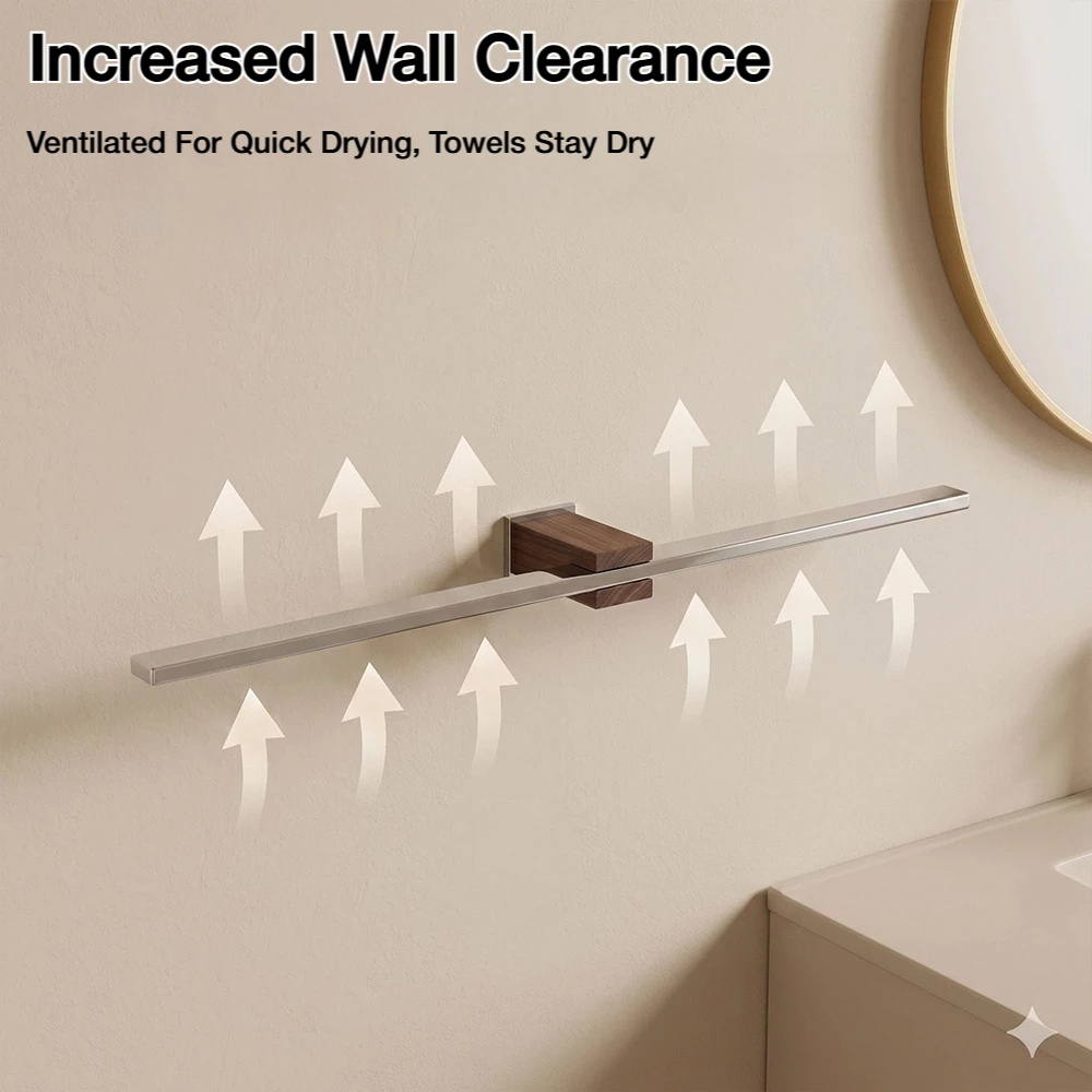 Silver Stainless Steel Wall-Mounted Towel Bar Towel Rack Towel Holder Bathroom Shelf Kitchen Storage Rack Bathroom Hardware