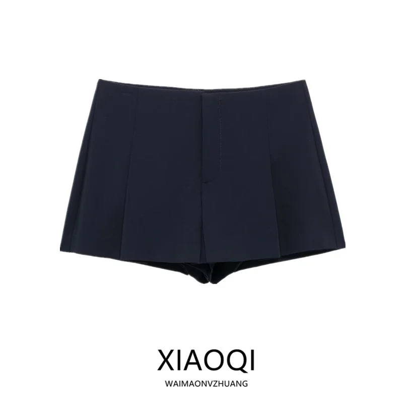 

Весна 2025: Новинка! Женские повседневные юбка-брюки в клетку с широкими складками, универсальные, со средней талией.