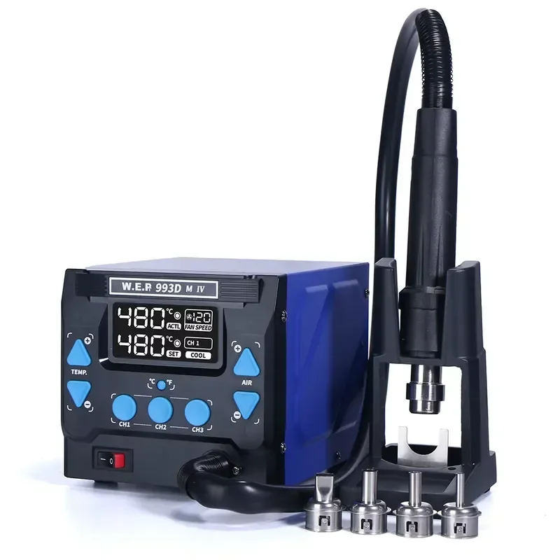 2026 New, High Quality, WEP 993DM-IV Lead Free Hot Air Desoldering Rework Station with 1000W Soldering Iron for PCB Repair