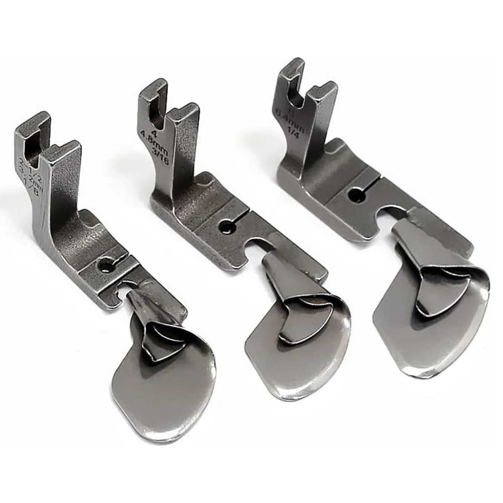 Curved Scroll Hemmer Foot Hem Pull Tube Presser Foot Silk Chiffon Skirt Crimping Foot For Industrial Sewing Machines Accessories