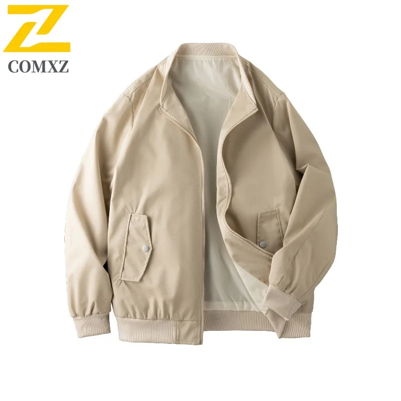 

COMXZ Men Jacket 2025 Minimalist High Fashion Loose Baseball Collar Sport Trendy Windbreaker Jackets Preppy Jackets Streetwear