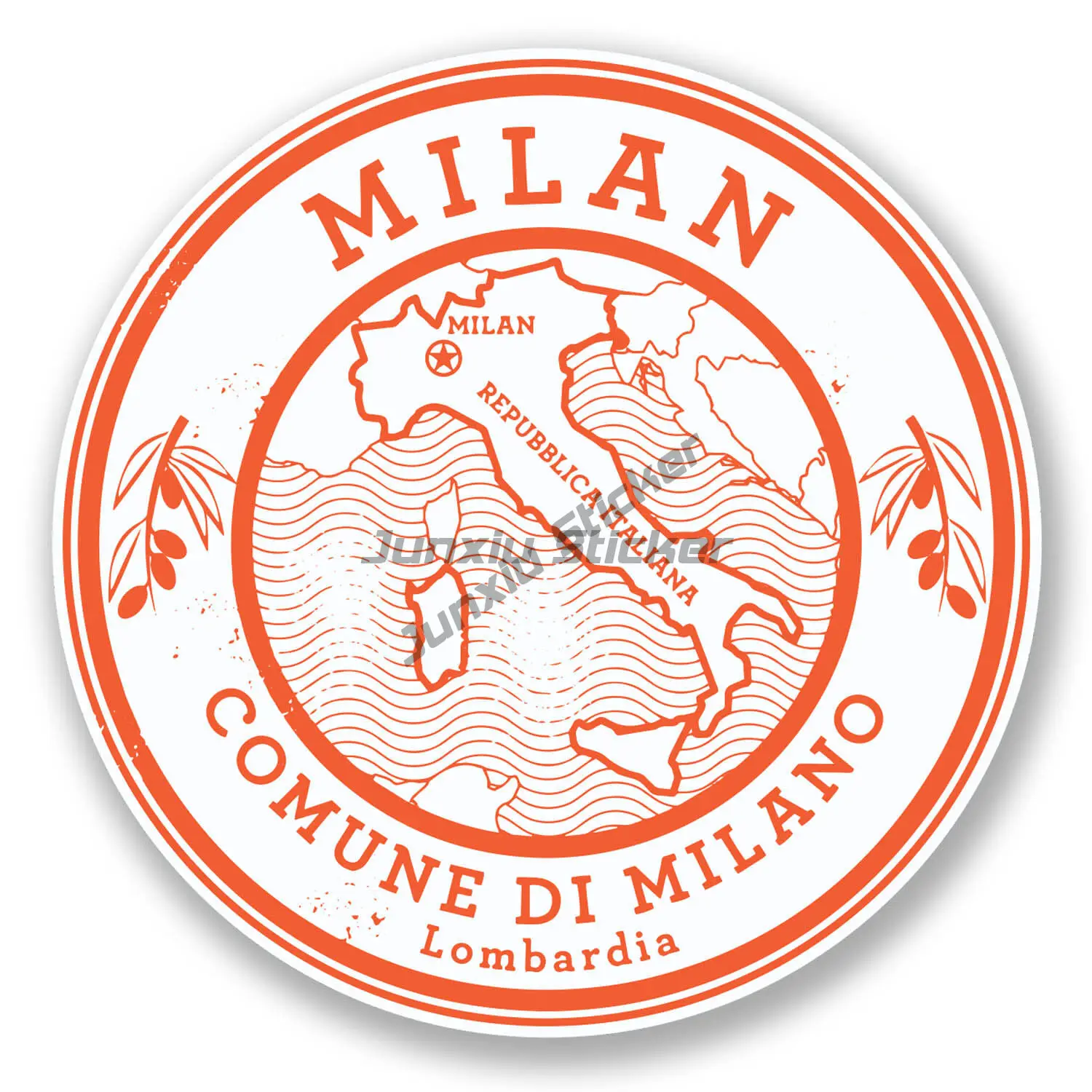 

Milan Italy Vinyl Sticker Travel Luggage Tag Flag Map Laptop Car Waterproof Decor Reflective Sunscreen