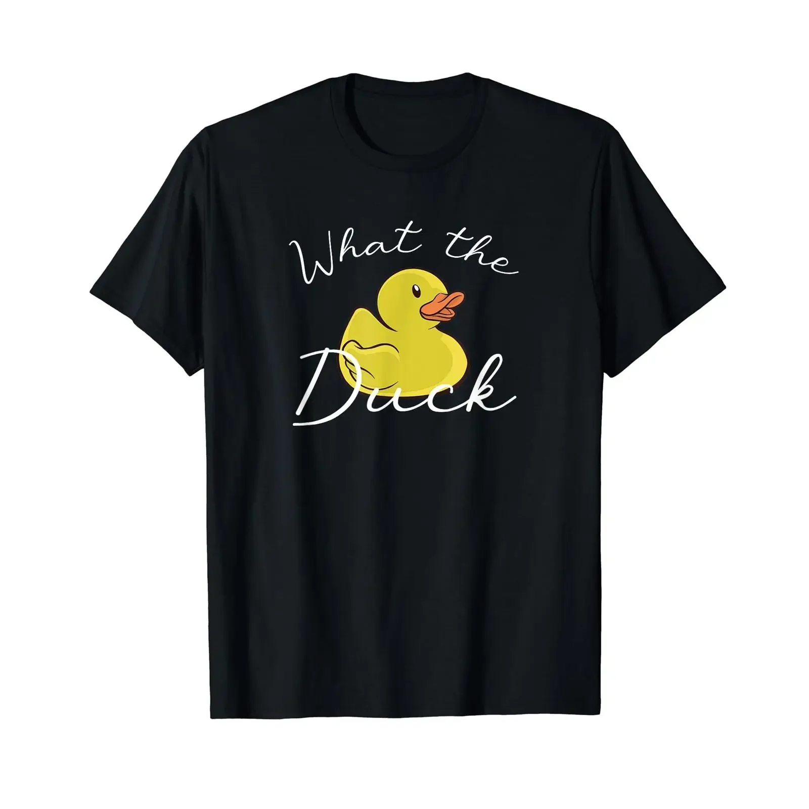 What The Duck Funny Rubber Slogan T Shirt vintage Washed Casual Versatile homme Comfortable Unisex Breathable designer clothes