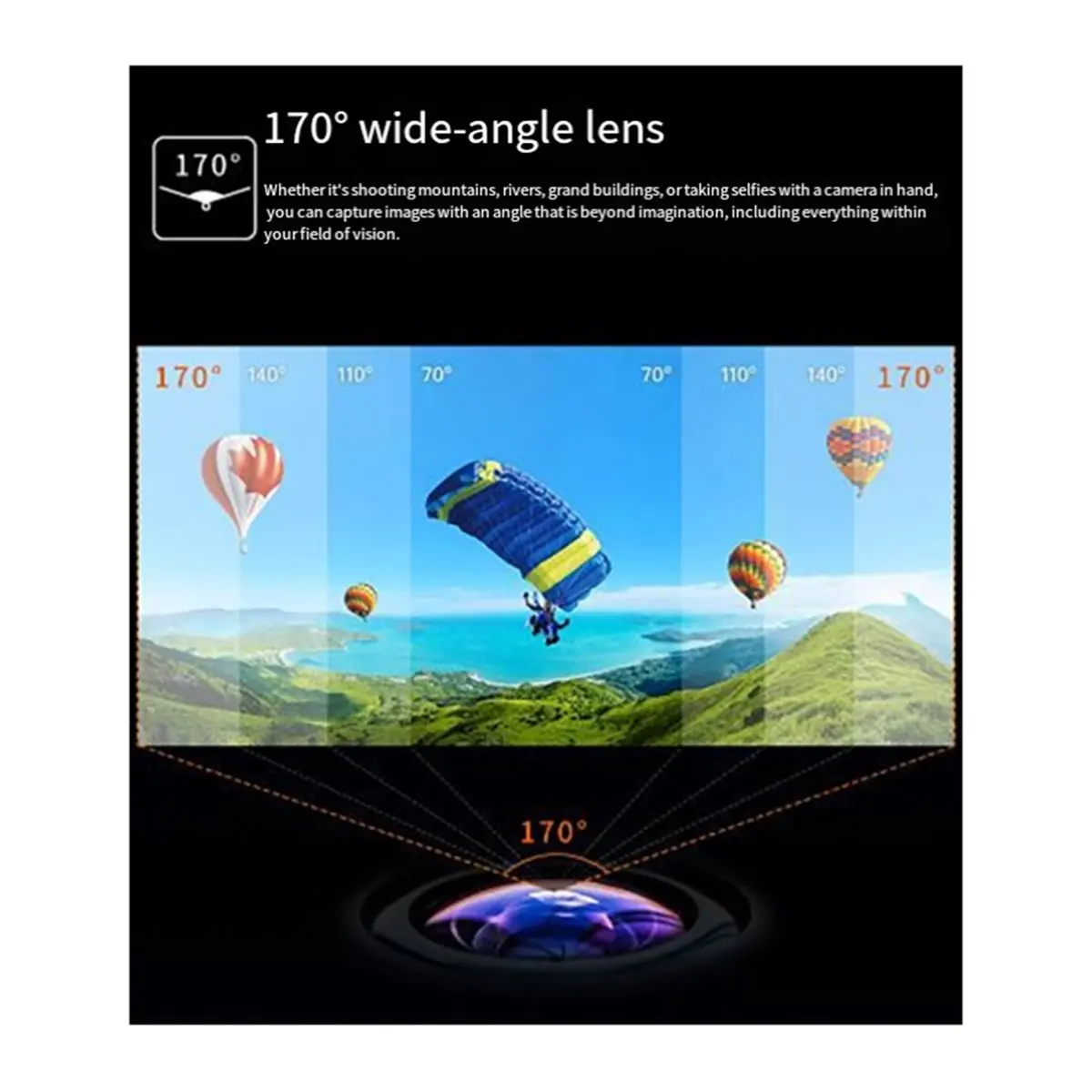 Outdoor Waterproof Sports Camera 4K 30 Frames 2.0 Touch Screen EIS Anti-Shake Sports Camera 24 Million Pixels