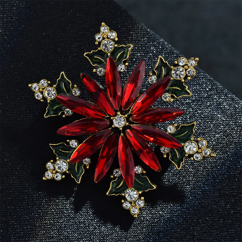 New Rhinestone Domineering Retro Snowflake Women'S Brooch Personalized Temperament Corsage Accessories Wholesale