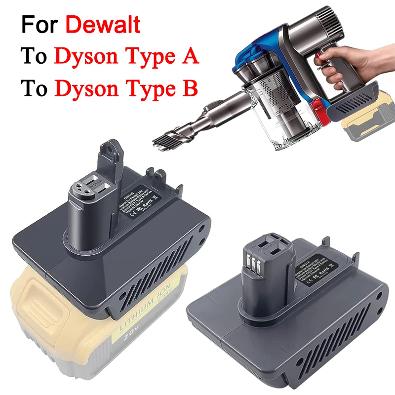 For Dewalt 20V Li-ion Battery Convert to Dyson Type A Type B DC31 DC34 DC35 DC44 Animal Vacuum Cleaner Battery Adapter Converter