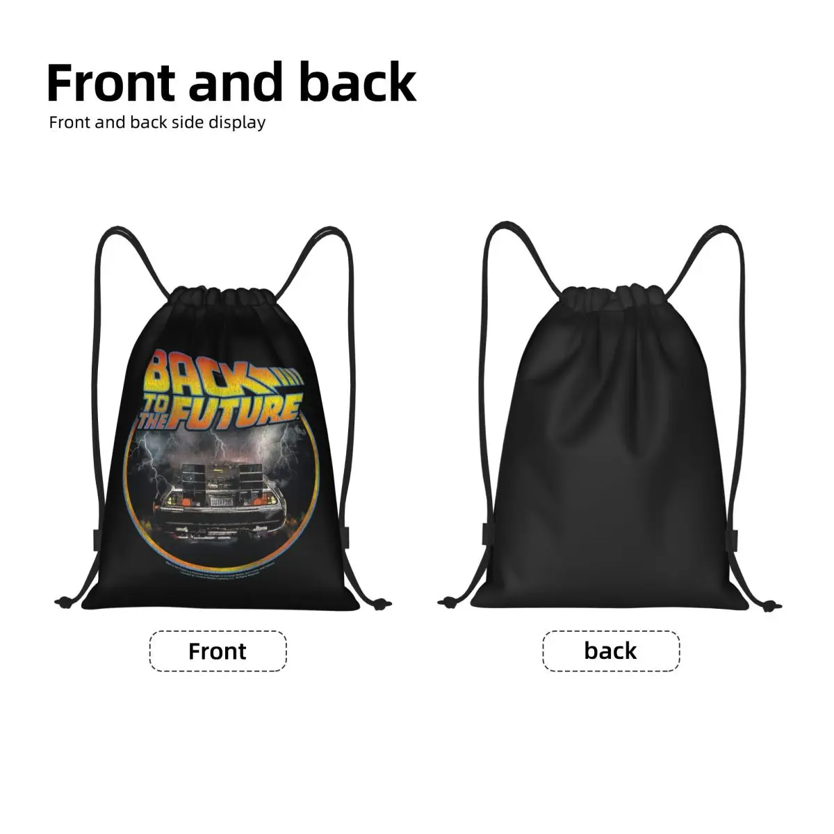 Movies Race Cars Back To The Future Drawstring Bag Women Men Portable Sports Gym Sackpack Training Storage Backpacks