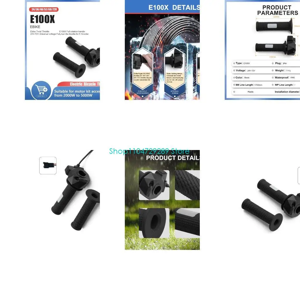 D8KE Lightweight Waterproof Twist Throttle Accelerator Handle Grips Assembly Suitable For E100X Motorcycle Dirt Bike Models