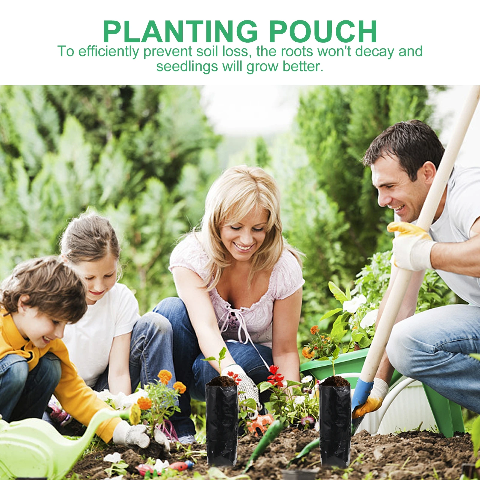 

100pcs Seedling Bags Premium PE Heavy Duty Plastic Nursery Bags for Growing Flowers Vegetables Garden Plants Lightweight