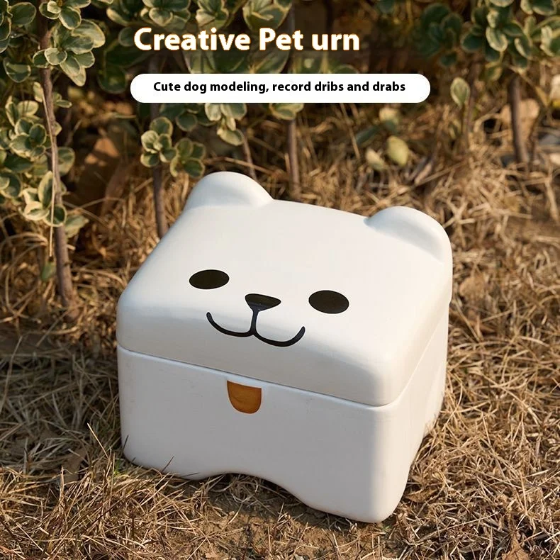 Modern cat and dog urn small ceramic pet coffin moisture-proof funeral supplies ashes coffin pet cremation