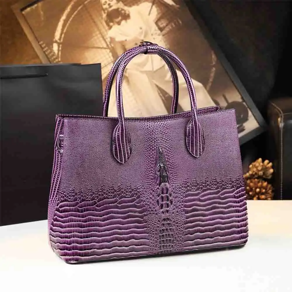 

Fashion Woman Bag Charming Alligator Print Bag Luxury PU Leather Elegant Handbag Euro-american Style Lady Dinner Purses 2023 New