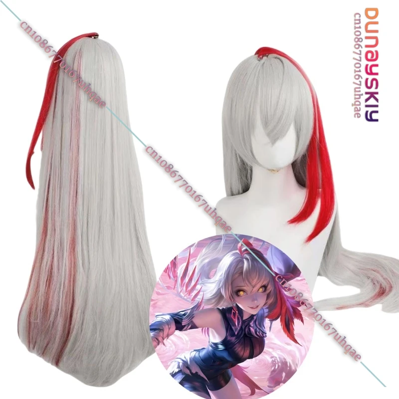 Eternal Shadow Cosplay Game Honor of Kings Wig White Red Mixed Long Hair Halloween Party Essential Customized