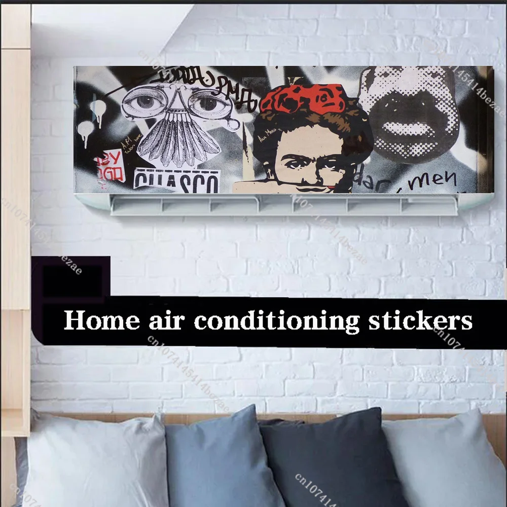 Graffiti Style Air Conditioner Stickers Old-fashioned Air Conditioner Renovation Decorative Stickers PVC Anti-fouling Posters