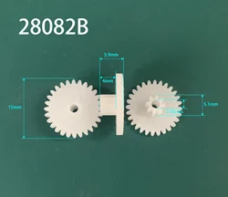 28082B 0.5M Plastic POM Gear Diameter 15mm 28 Teeth + 8 Teeth Two Layer Gear 2.05mm Hole DIY Toy Parts Accessories