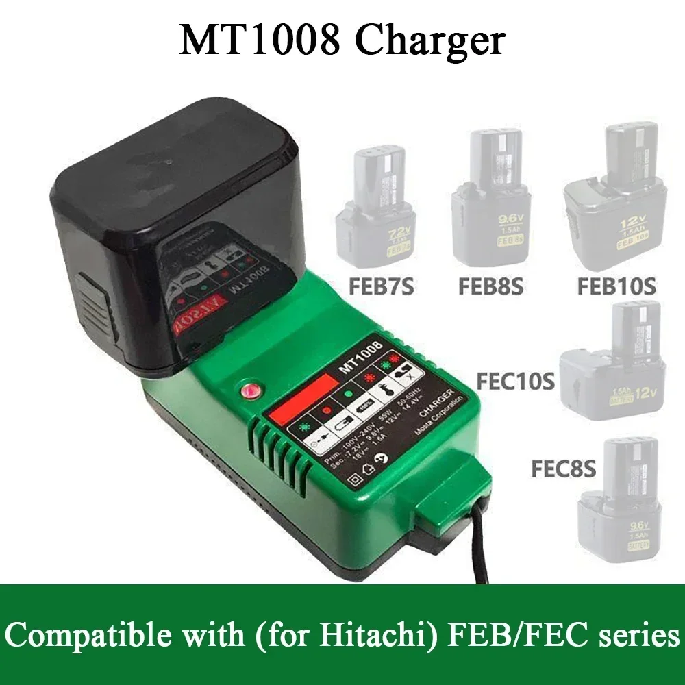 MT1008 Electrical Drill Ni-MH Ni-CD Battery Charger For Hitachi UC18YG 7.2V 9.6V 12V 14.4V 18V FEB7S FEB8S FEB10S FEC8S FEC10S