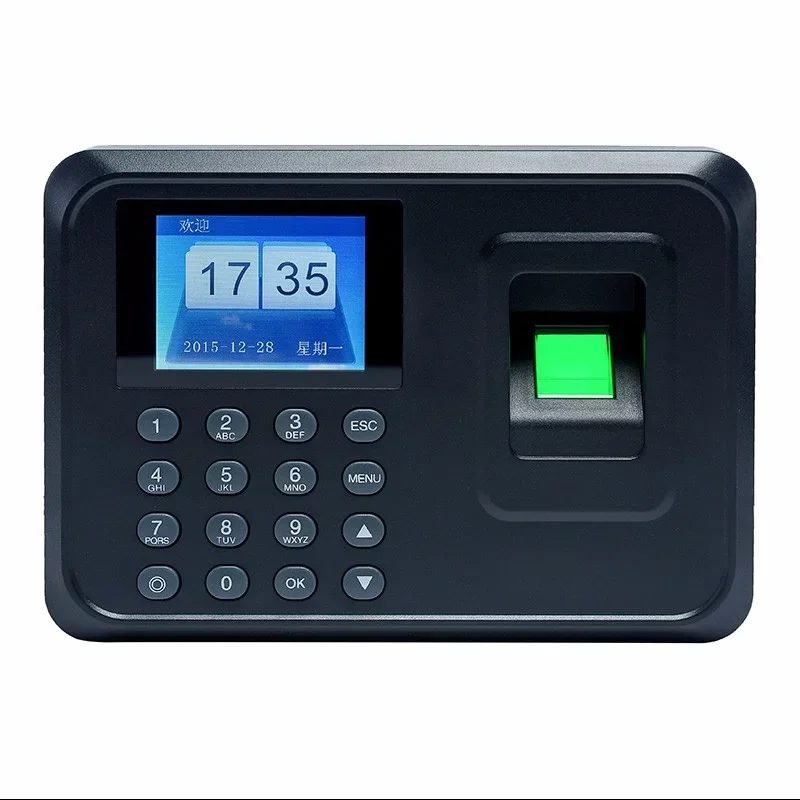 Biométrico Fingerprint Recognition Machine, Fingerprint, USB Finger Scanner, Time Card Locking, Software Livre, senha para o Sistema de Segurança, 2.4"