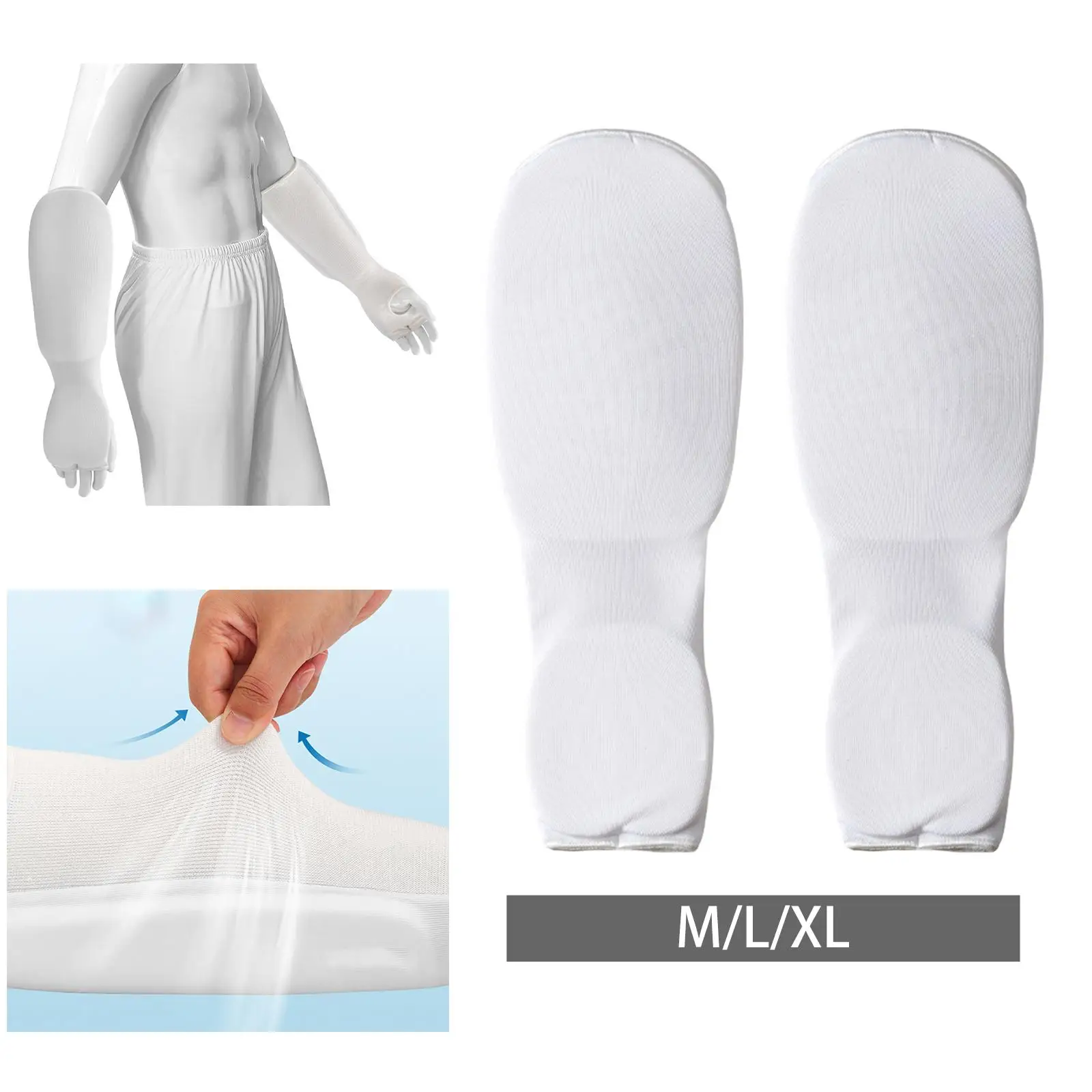 2 pezzi protezioni per avambraccio resistenti agli urti con foro per il pollice accessorio equipaggiamento protettivo maniche imbottite per bambini adulti Muay Thai